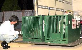 2 giant pandas arrive at Kobe zoo from China